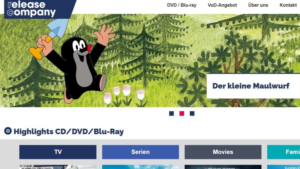 Die Startseite der Webseite der release-company mit diversen Titeln und Covern wird dargestellt.  | Bildquelle: WDR mediagroup GmbH Die Startseite der Webseite der release-company mit diversen Titeln und Covern wird dargestellt.